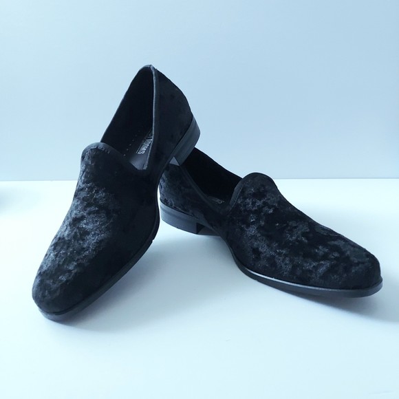 Stacy Adams Black Velour Sultan Slip On Loafers with Box in Men's Sz 7 - Picture 5 of 11